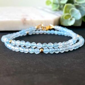 Aquamarine Necklace Choker March birthstone